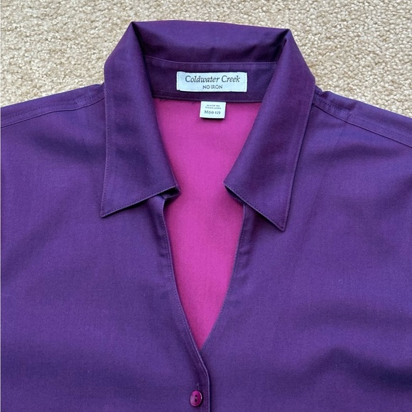 💜🩷 Coldwater Creek No Iron Blouse 🩷💜 - Picture 2 of 8